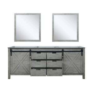 Marsyas 80W x 22D Ash Grey Double Bath Vanity and 30Mirrors