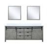 Marsyas 80W x 22D Ash Grey Double Bath Vanity, Cultured Marble Countertop and 30Mirrors