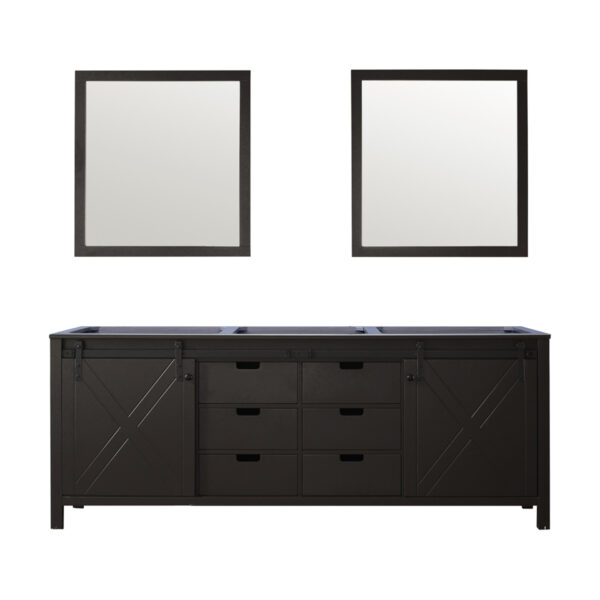 Marsyas 84W x 22D Brown Double Bath Vanity and 34Mirrors