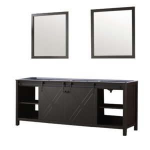 Marsyas 84W x 22D Brown Double Bath Vanity and 34Mirrors