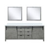 Marsyas 84W x 22D Ash Grey Double Bath Vanity, Cultured Marble Countertop and 34Mirrors