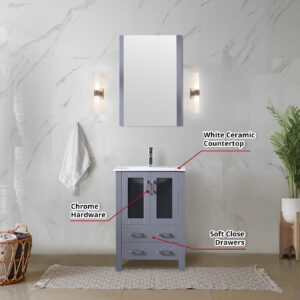 Volez 24W x 18.25D Dark Grey Bath Vanity