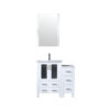 Volez 36W x 18.25D White Bath Vanity with Side Cabinet, Faucet Set, and 22Mirror