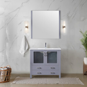 Volez 36W x 18.25D Dark Grey Bath Vanity