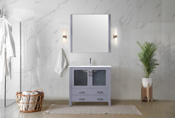 Volez 36W x 18.25D Dark Grey Bath Vanity