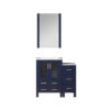 Volez 36W x 18.25D Navy Blue Bath Vanity with Side Cabinet and 22Mirror