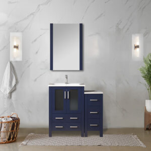 Volez 36W x 18.25D Navy Blue Bath Vanity