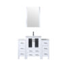 Volez 48W x 18.25D White Bath Vanity with Side Cabinets, Faucet Set, White Ceramic Top, and 22Mirror