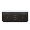 Abbey 84W x 22D Black Oak Double Bath Vanity and Carrara Marble Top