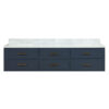 Castor 80W x 22D Blue Double Bath Vanity and Carrara Marble Top