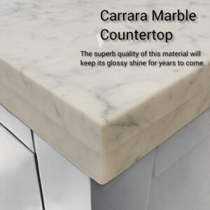 Castor 60W x 22D White Double Bath Vanity and Carrara Marble Top