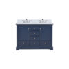 Dukes 48 in. W x 22 in. D Navy Blue Double Bath Vanity, White Quartz Top, and Faucet Set