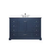 Dukes 48 in. W x 22 in. D Navy Blue Single Bath Vanity, Cultured Marble Top, and Faucet Set