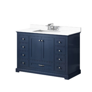 Dukes 48 in. W x 22 in. D Navy Blue Single Bath Vanity, Cultured Marble Top, and Faucet Set