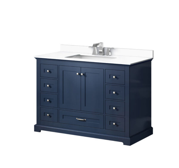 Dukes 48 in. W x 22 in. D Navy Blue Single Bath Vanity, Cultured Marble Top, and Faucet Set