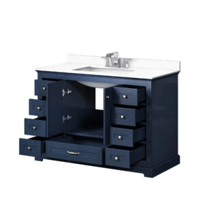 Dukes 48 in. W x 22 in. D Navy Blue Single Bath Vanity, Cultured Marble Top, and Faucet Set