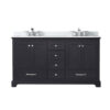 Dukes 60 in. W x 22 in. D Espresso Double Bath Vanity, Cultured Marble Top, and Faucet Set