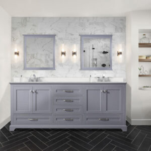 Dukes 80 in. W x 22 in. D Dark Grey Double Bath Vanity and Cultured Marble Top