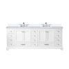 Dukes 84 in. W x 22 in. D White Double Bath Vanity, Cultured Marble Top, and Faucet Set