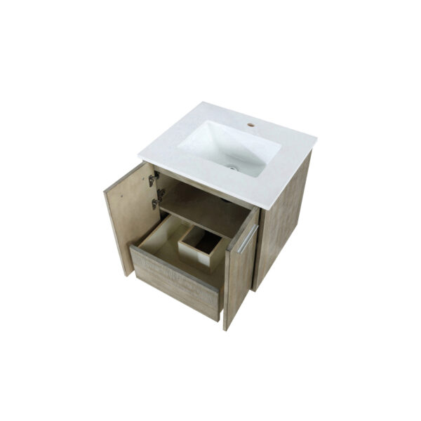 Fairbanks 24W x 20D Rustic Acacia Bath Vanity and Cultured Marble Top