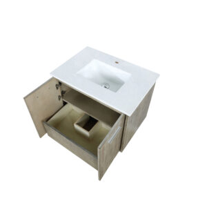 Fairbanks 30W x 20D Rustic Acacia Bath Vanity and Cultured Marble Top