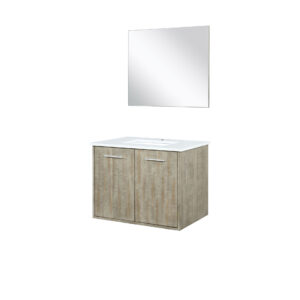 Fairbanks 30W x 20D Rustic Acacia Bath Vanity, Cultured Marble Top and 28Mirror