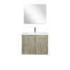 Fairbanks 30W x 20D Rustic Acacia Bath Vanity, Cultured Marble Top, Chrome Faucet Set and 28Mirror