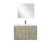 Fairbanks 36W x 20D Rustic Acacia Bath Vanity, Cultured Marble Top, Gun Metal Faucet Set and 28Mirror