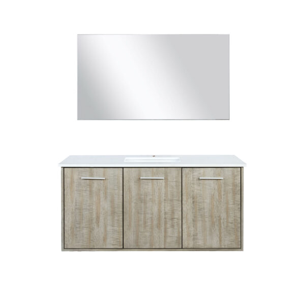 Fairbanks 48W x 20D Rustic Acacia Bath Vanity, Cultured Marble Top and 43Mirror