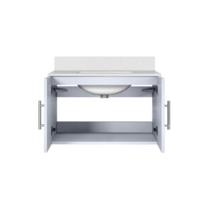 Geneva 30 in. W x 22 in. D Glossy White Bath Vanity and White Quartz Top