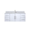 Geneva 48 in. W x 22 in. D Glossy White Bath Vanity, Carrara Marble Top, and Faucet Set