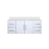 Geneva 48 in. W x 22 in. D Glossy White Bath Vanity and White Quartz Top