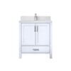 Jacques 30 in. W x 22 in. D White Bath Vanity, White Quartz Top, and Faucet Set