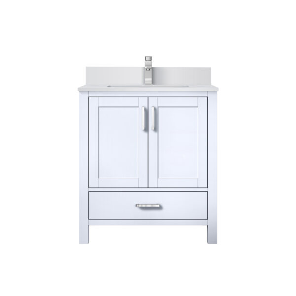 Jacques 30 in. W x 22 in. D White Bath Vanity, White Quartz Top, and Faucet Set