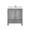 Jacques 30 in. W x 22 in. D Distressed Grey Bath Vanity, White Quartz Top, and Faucet Set