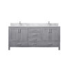 Jacques 72 in. W x 22 in. D Distressed Grey Double Bath Vanity, Carrara Marble Top, and Faucet Set