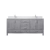 Jacques 72 in. W x 22 in. D Distressed Grey Bath Vanity, Cultured Marble Top, and Faucet Set