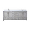 Jacques 80 in. W x 22 in. D Distressed Grey Bath Vanity, Cultured Marble Top, and Faucet Set