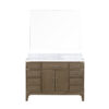 Laurel 48W x 22D Grey Oak Single Bath Vanity, Carrara Marble Top, and 46Mirror