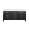 Laurel 72W x 22D Black Oak Double Bath Vanity and Carrara Marble Top