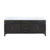 Laurel 84W x 22D Black Oak Double Bath Vanity and Carrara Marble Top