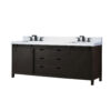 Marsyas 84W x 22D Brown Double Bath Vanity, Cultured Marble Countertop and Faucet Set