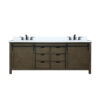 Marsyas 84W x 22D Rustic Brown Double Bath Vanity, Cultured Marble Countertop and Faucet Set