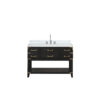 Norwalk 48W x 22D Black Oak Single Bath Vanity, Carrara Marble Top, and Faucet Set