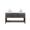 Norwalk 60W x 22D Brown Oak Double Bath Vanity, Carrara Marble Top, and Faucet Set