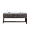 Norwalk 80W x 22D Brown Oak Double Bath Vanity, Carrara Marble Top, and Faucet Set