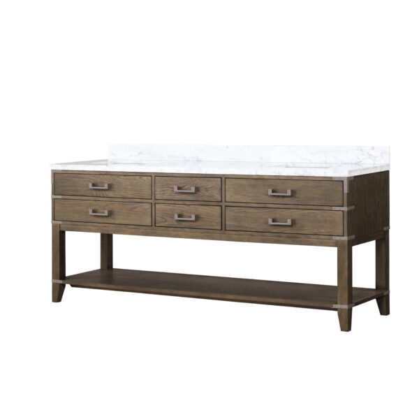 Norwalk 80W x 22D Grey Oak Double Bath Vanity and Carrara Marble Top