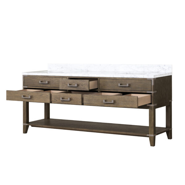 Norwalk 80W x 22D Grey Oak Double Bath Vanity and Carrara Marble Top