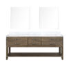 Norwalk 80W x 22D Grey Oak Double Bath Vanity, Carrara Marble Top, and 36Mirrors