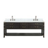 Norwalk 84W x 22D Black Oak Double Bath Vanity, Carrara Marble Top, and Faucet Set